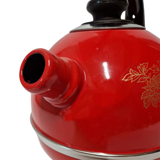 Чайник 3,5л Т04/35/01/15 (конс.ручка)-бордовый "Олимпия" (декор- нерж.сталь)