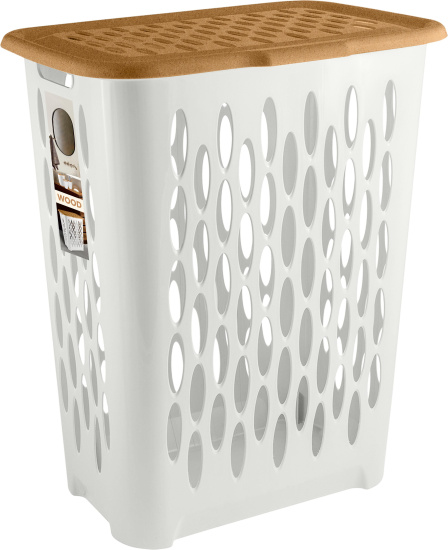 Корзина для белья Keeplex Wood с откидной крышкой 37л 42,2х29х51,5см KL180111624