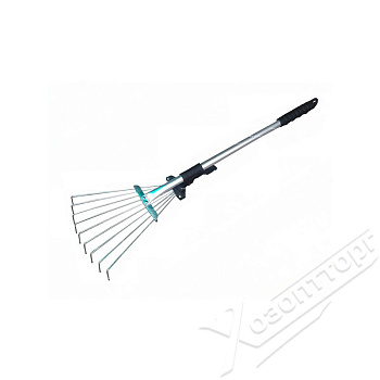 Грабли 9-ти зубые веерные малые  оцинкованные "Лидер" с метал.фиксатором (101371)