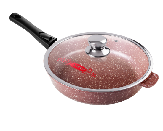 Сковорода 280/70мм со съемной ручкой с крышкой с2854аш