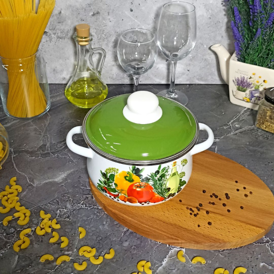 Кастрюля 2,0л конич. белосн. Европейская кухня 1с45я Кастрюля 2,0л конич. белосн. Европейская кухня 1с45я