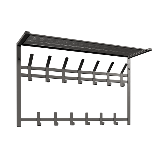 Вешалка с полкой 2-х ярусная "Торонто 32", hanger with shelf (Графит) ВСПТ32  ГР
