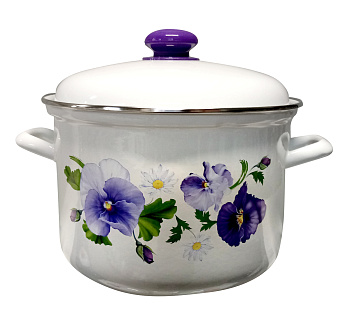 Кастрюля 6,0л с рисунком 16184 АП2 "Анютины глазки"