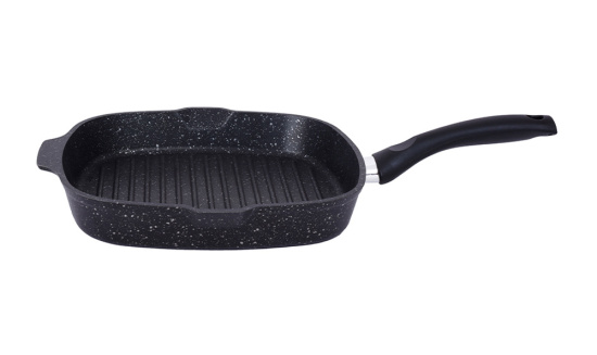 Сковорода-гриль квадрат. 280х280мм с ручкой,АП(темный мрамор)линия "Marble Induction" сгкмти280а Сковорода-гриль квадрат. 280х280мм с ручкой,АП(темный мрамор)линия "Marble Induction" сгкмти280а