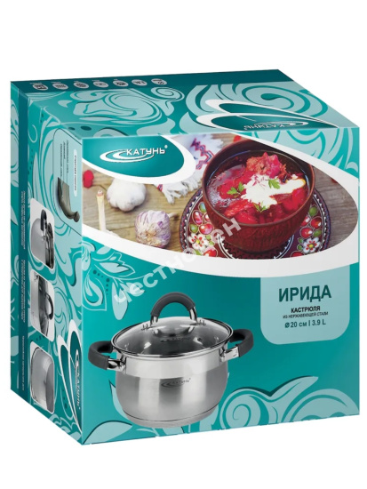 Кастрюля 3,9л "Ирида" KT08-D-20