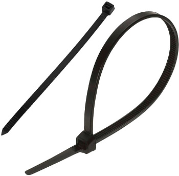 Хомут-стяжка нейлон, 100шт, 200х3,6мм, черный 008602
