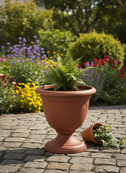 Вазон высокий Колывань 8.1л д30см терракотовый С136Т