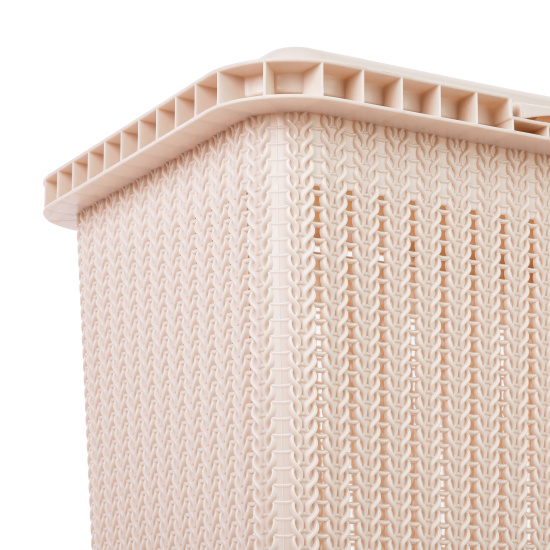 Корзина д/белья "Вязаное плетение" 25л (бежевый) М6904
