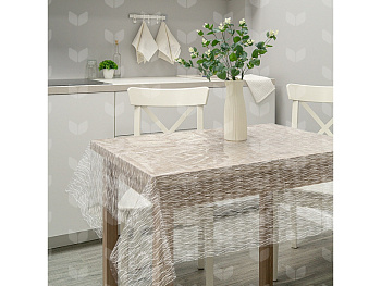 Клеенка столовая ПВХ  "Муза" 1,32х22м - Волны 017-white,,