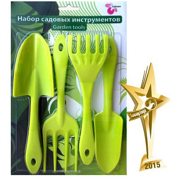 Набор садовых инструментов (лопатка,совок д/пересадки, грабельки, вилка д/рыхления) ING60009 