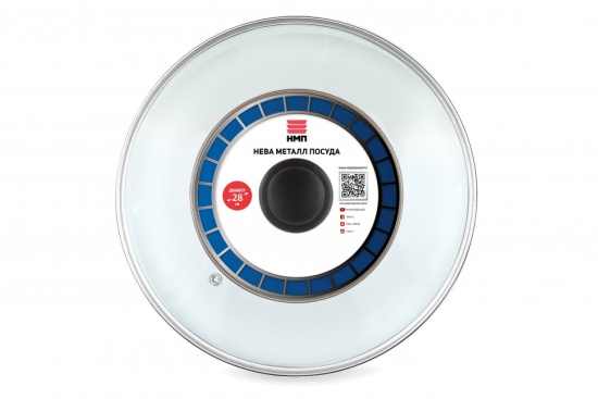 Крышка стекл. с метал. ободом 28 см 43028