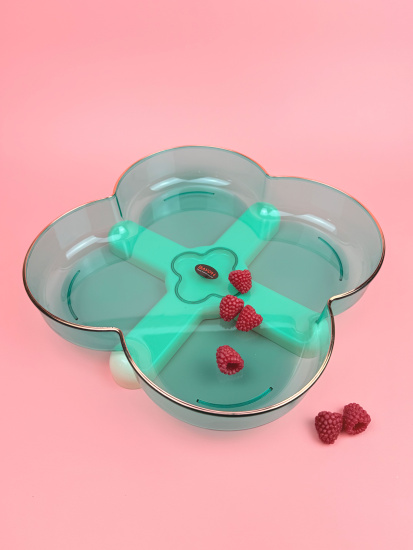 Блюдо на подставке 25*25см (пластик) цвет микс OLS-033А-7