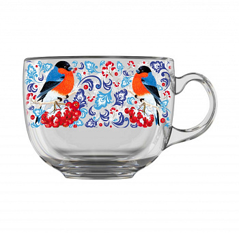 Кружка 480мл. арт.2027-Д "Снегири на рябинке"