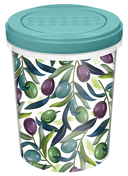 Банка с завинчивающейся крышкой "Asti" 1,0л с декором (зеленый) 221158918/05