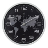 3027-061 (10) Часы настенные круг d=30см, корпус серебряный "Карта", Рубин