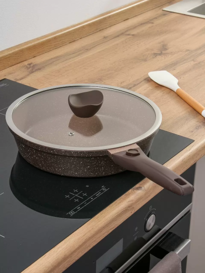 Сковорода 280/70мм Горница ДУЭТ Шоколадный мусс индукц. съем/руч. с кр. (п/у), Ис8284Дш
