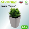 Кашпо квадратное с дренажной вставкой "Лаунж" 2,4л/1,6л пыльно-серое С371ПСЕР