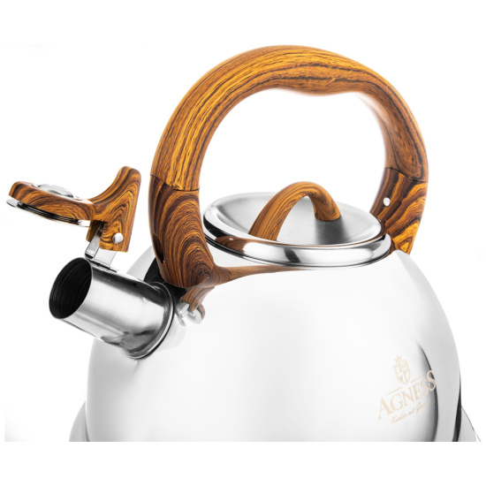 ЧАЙНИК AGNESS СО СВИСТКОМ,  3,0 Л И СКЛАДЫВАЮЩЕЙСЯ РУЧКОЙ (937-032)
