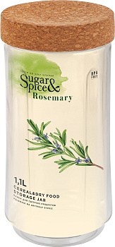 Банка для сыпучих продуктов Sugar&Spice Rosemary 1,1л с пробковой крышкой SE105810996