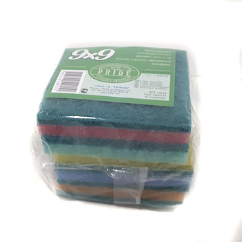 Губка бытовая с чистящим слоем 5шт "9х9" ГХ018 (уп.30шт)