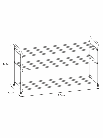 Подставка для обуви "Альфа 33" (Черный)(3-х полочная,80см)