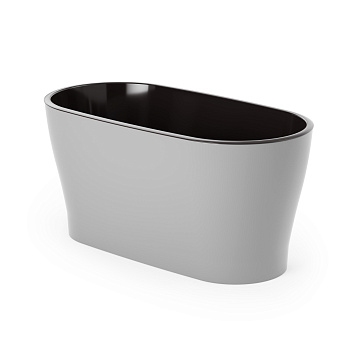 Горшок цветочный "Лея" 4л овальный двойной (с автополивом) (серый) М8591