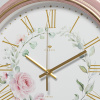 3527-012 (10) Часы настенные круг d=35см, корпус розовый с патиной, "Розы", Рубин