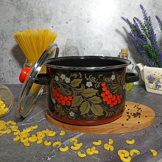 Кастрюля 5,5 л цил. Рябина 7RD221S черн