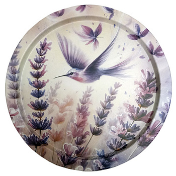 Поднос сервировочный жестяной "Птица" 310*310*17мм ID10095