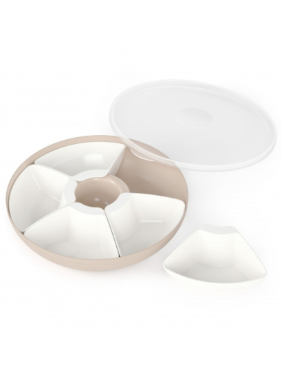 Менажница "Оазис" 5-ти секционная (с крышкой)(бежевый) М9023