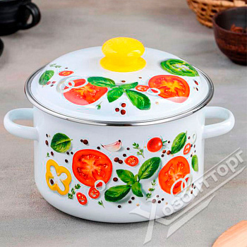 Кастрюля 4л цилиндрическая с ободком, белая, Каприче 3MD201P Кастрюля 4л цилиндрическая с ободком, белая, Каприче 3MD201P