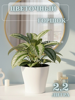 Горшок цв. "Лея" 2,2л двойной (белый) М7928