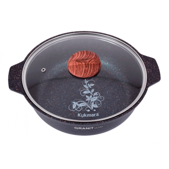 Кастрюля-жаровня 3,0л со стекл.крышкой АП "Granit ultra" (blue) жгг31а