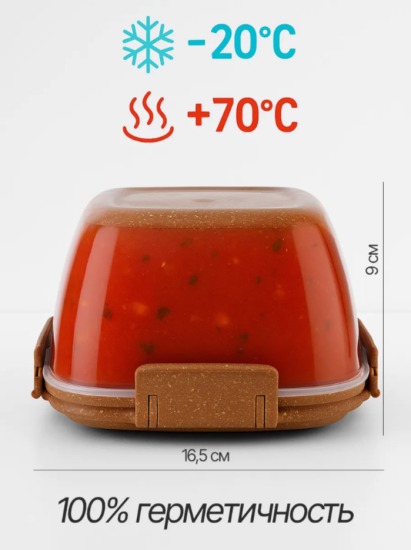 Контейнер для продуктов Sugar&Spice Wood герметичный 1л квадратный SE224310624