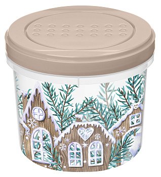 Банка с завинчивающейся крышкой "Asti" 0,7л с декором (бежевый) 222107027/03