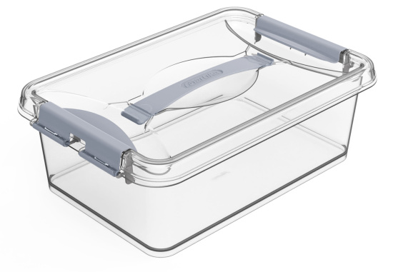 Контейнер с защелками и ручкой 6л "Клик" прозрачный С272ПРО