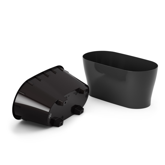 Горшок цветочный "Лея" 4л овальный двойной (с автополивом) (графитовый) М8898