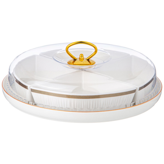 МЕНАЖНИЦА LEFARD "HERBAL" 4 СЕКЦИИ С ПЛАСТИК. КРЫШКОЙ НА ПОДСТАВКЕ (КОР=10ШТ.) (42-492)