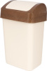 Контейнер для мусора Wood 12 л с крышкой-маятником, сливочный/бук SC480311000