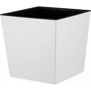 Горшок для цветов InGreen London CUBE 4,2 л c дренажной вставкой, белоснежный жасмин IG780010048 