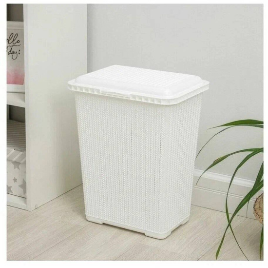 Корзина для белья "Вязаное плетение" 25л М6888  М6904 