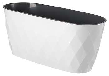 Горшок для цветов Laurel 354*152*150 мм, 5 л с дренажной вставкой (белый) 221611129/01