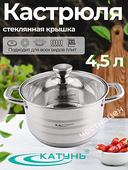 Кастрюля 4,5л "Элис" KT16-D-22 Кастрюля 4,5л "Элис" KT16-D-22