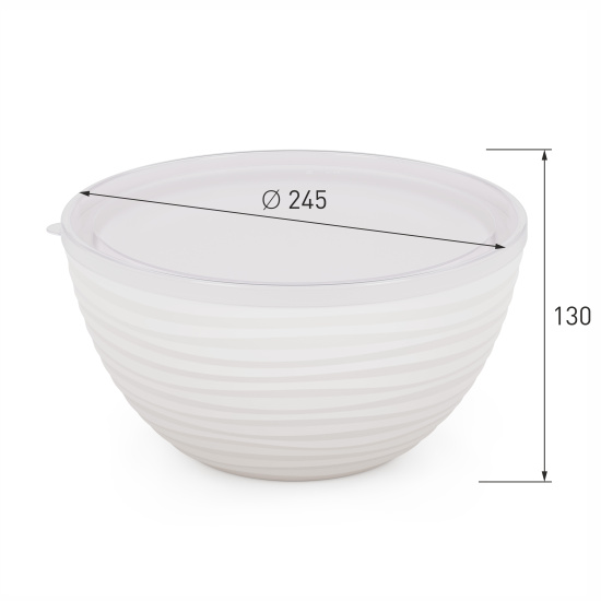 Набор чаш "Оазис" 2,5л и 4л (с крышкой) (белый) М8716