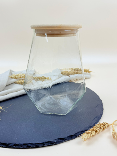 Банка для хранения с бамбуковой крышкой 950мл OLS-339-29 Банка для хранения с бамбуковой крышкой 950мл OLS-339-29