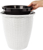 Кашпо InGreen Rattan D 380мм 30л с внутренним горшком 16 л, белоснежный жасмин IG500310048