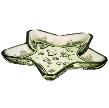 БЛЮДО СЕРВИРОВОЧНОЕ "ЩЕЛКУНЧИК" GREEN В ФОРМЕ ЗВЕЗДЫ, 21*21*2,5 СМ 355-415