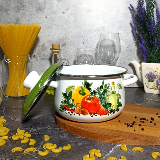 Кастрюля 2,0л конич. белосн. Европейская кухня 1с45я Кастрюля 2,0л конич. белосн. Европейская кухня 1с45я