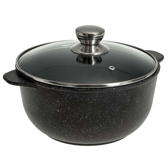 Кастрюля алюминиевая с антипригарным покрытием и стеклянной крышкой 3л серии "Орион" 1703-04-10