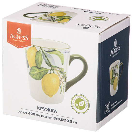 КРУЖКА AGNESS "ЛЕМОН ТРИ" 400 МЛ (КОР=36ШТ.) (358-1548)